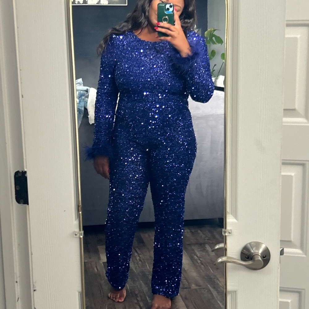 Blue Party Romper
